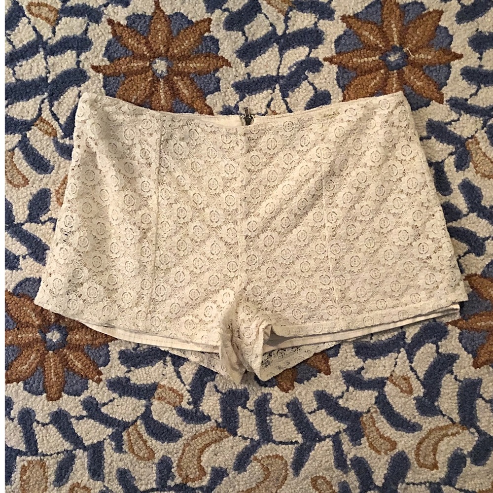 White Lace Shorts